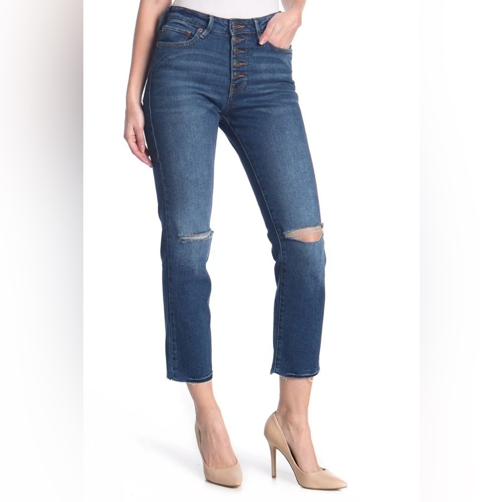 True Religion Starr High Rise Cropped Straight Jean, Size 27